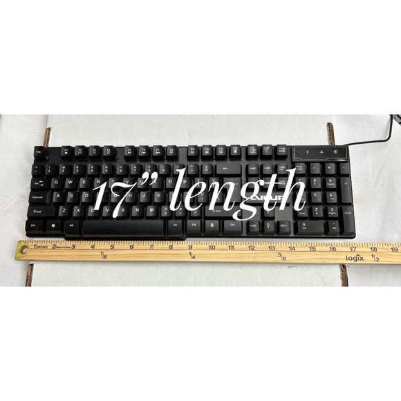 Lvlup Light-Up Keyboard USB-A 104 Keys Black Wired Gaming Computer Accessory - Picture 5 of 6